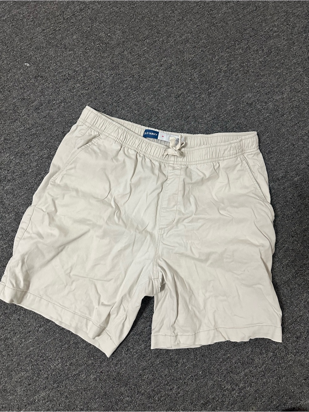 Old Navy Jogger Flex Shorts Cream Off-White Men’s Medium